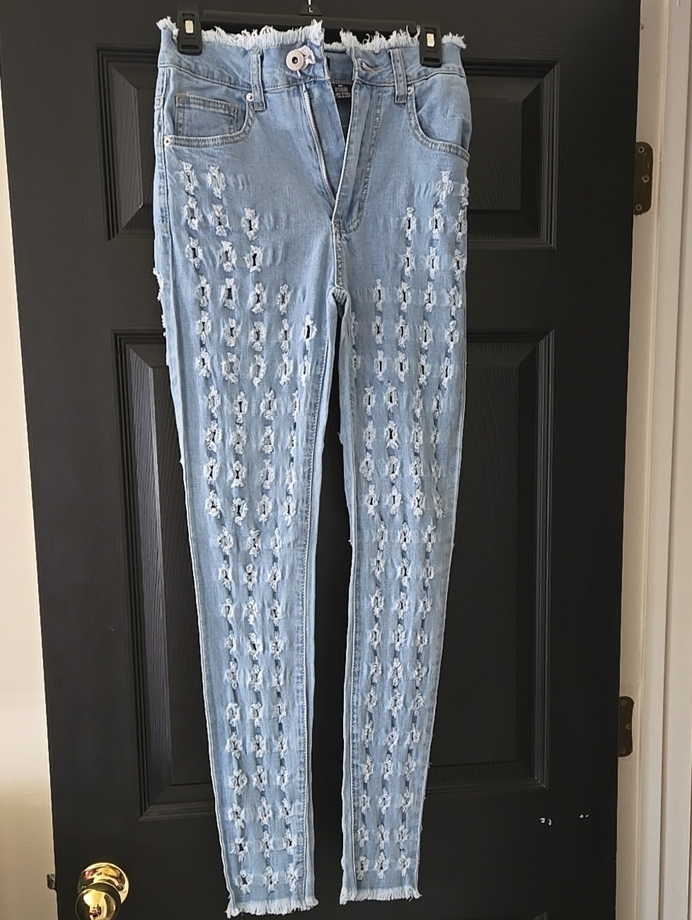 Light Blue Distressed High-Rise Women's Jeans